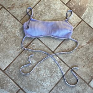 Hollister Wrap Scoop Bikini Top in light purple size medium